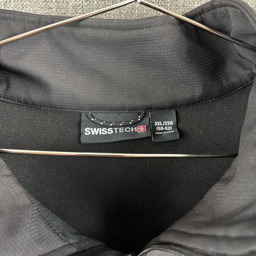 SwissTech Jacket Mens 2XL Black Softshell Full Zip Outdoor‎ Windbreaker Coat - Picture 4 of 6